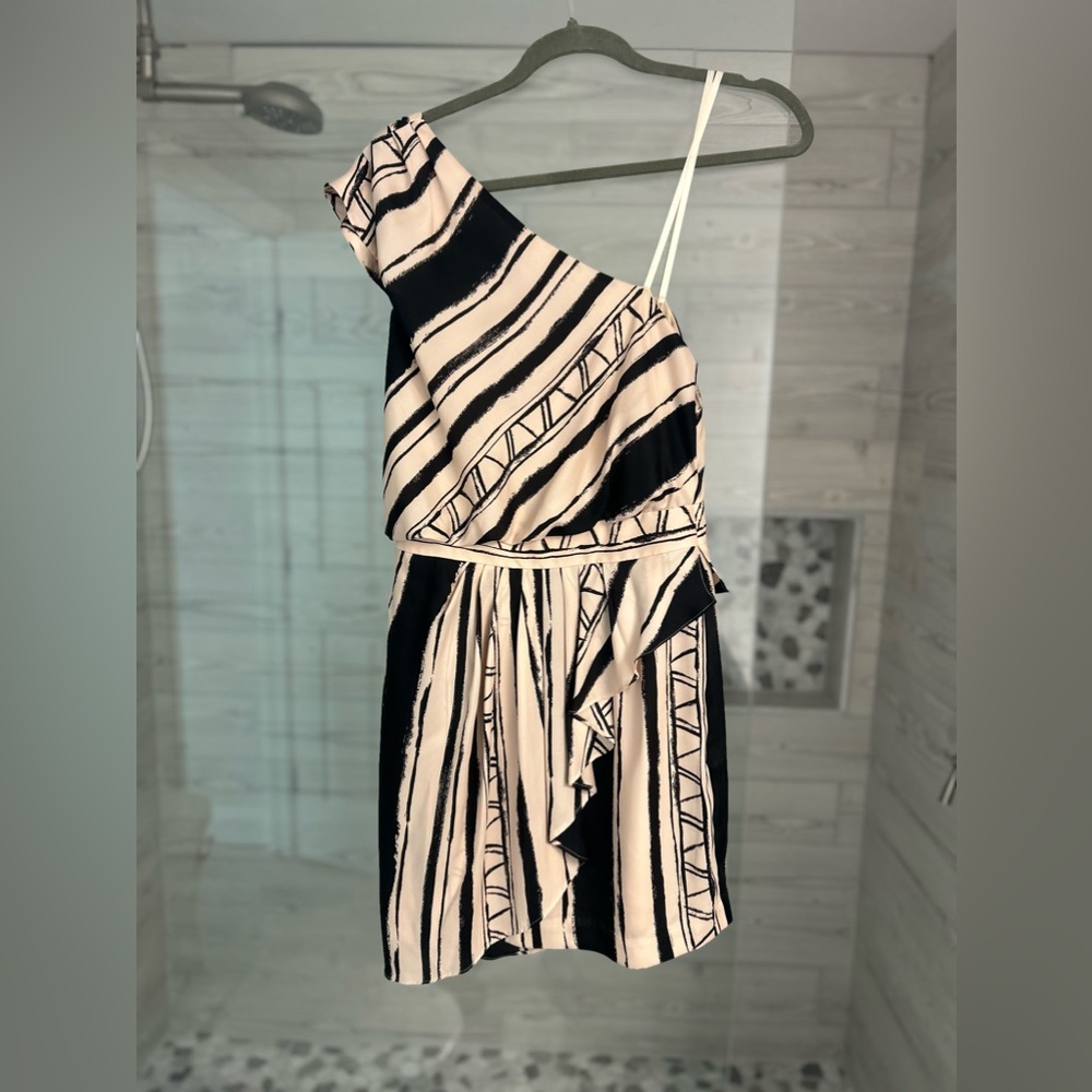 BCBG Silk One-shoulder Cocktail Dress